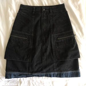 Vintage Marithé François Girbaud denim a-line cargo skirt